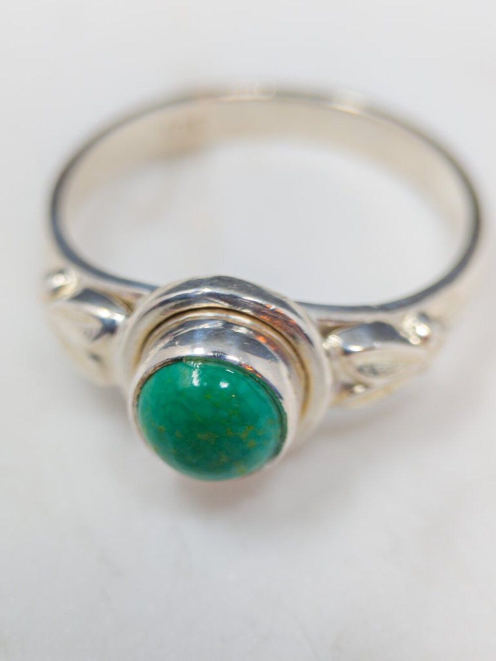Sterling Silver Turquoise Cabochon Ring, Sz 7.75, Open Gallery